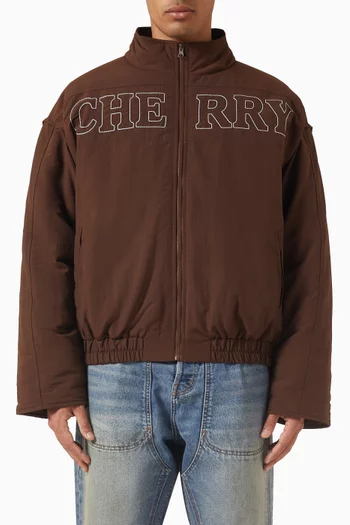 جاكيت منفوخ مستوحى من ملابس فرق تصليح السيارات نايلون