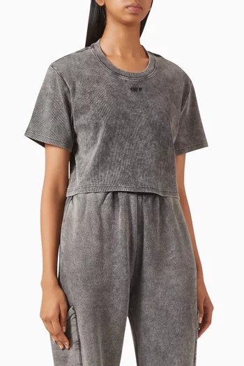 Logo Crop T-shirt in Cotton