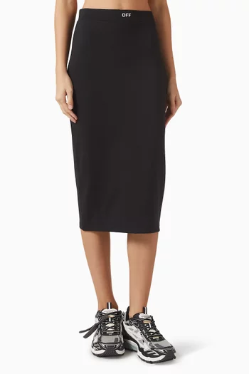 Sleek Midi Skirt in Stretch Nylon
