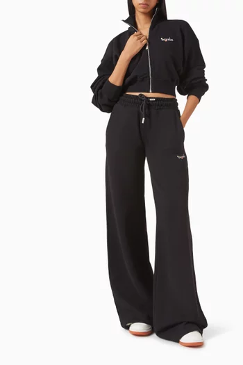 جاكيت بشعار الأسهم بنقشة زهور وسحّاب قطن