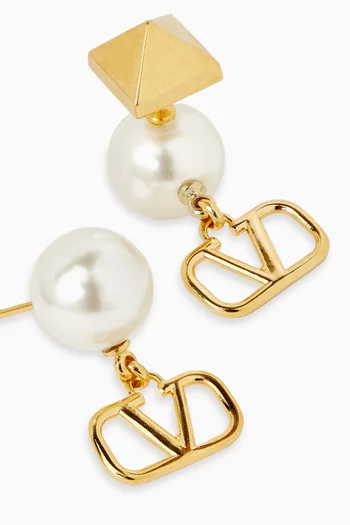 Valentino Garavani VLogo Signature Pearl Earrings in Metal & Swarovski®