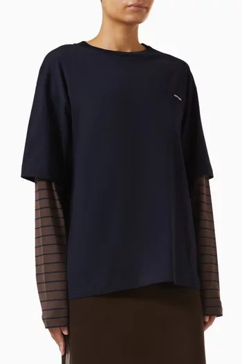 Logo Layered T-shirt in Cotton