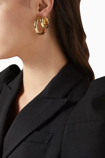 أقراط دائرية ليكويد نحاس مطلي بلون ذهبي