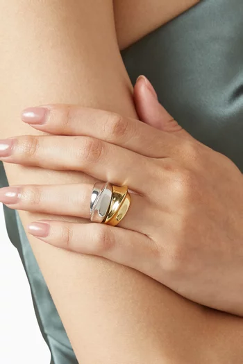 طقم خواتم ميركوري بتصميم قرص نحاس مطلي