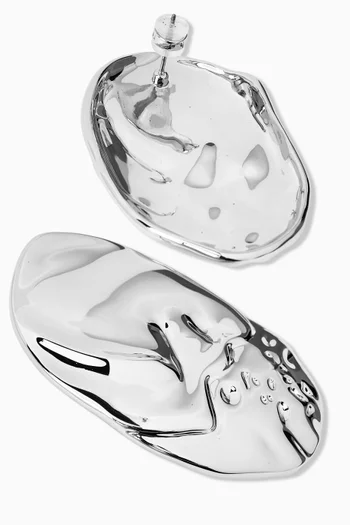The Granada Disc Earrings in Silver-tone Brass