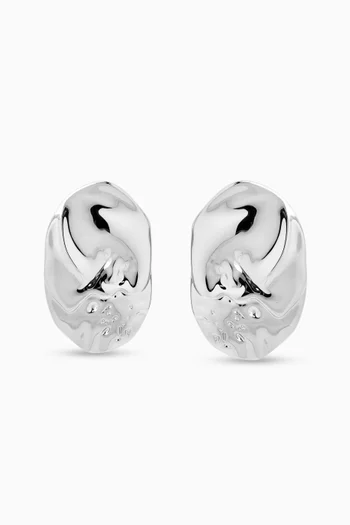 The Granada Disc Earrings in Silver-tone Brass