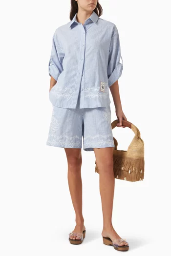 Malaga Batik Shorts in Cotton-Linen