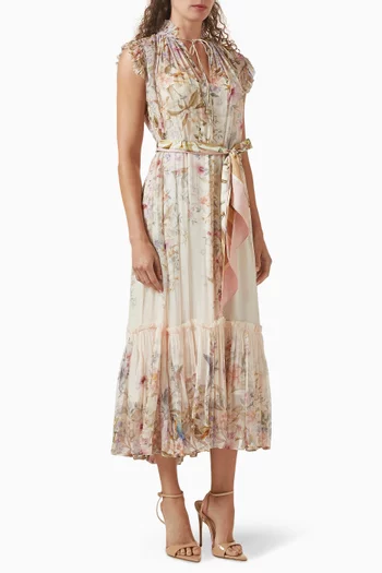 فستان ربيلين بقصة واسعة فيسكوز