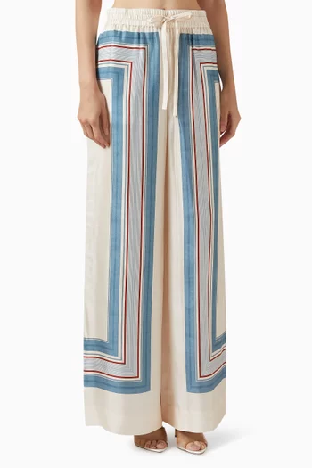 Striped Track Pants in Silk