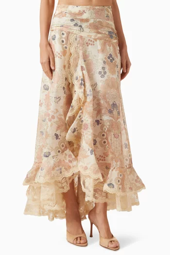 Rebellion Maxi Skirt in Linen Blend