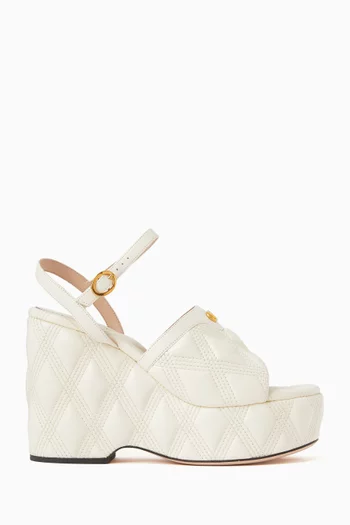 Quiltie Wedge Sandals in Quilted Nappa Leather