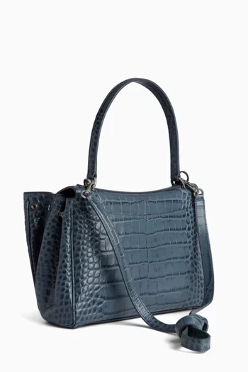 Small Rodeo Handbag in Croc-embossed Calfskin
