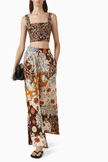 Winter Printed Pants in Viscose