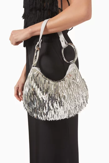 حقيبة بانجل مزينة بشرّابات ستان