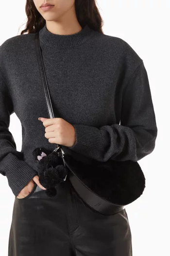 Duo Shearling Crossbody Bag in Leather