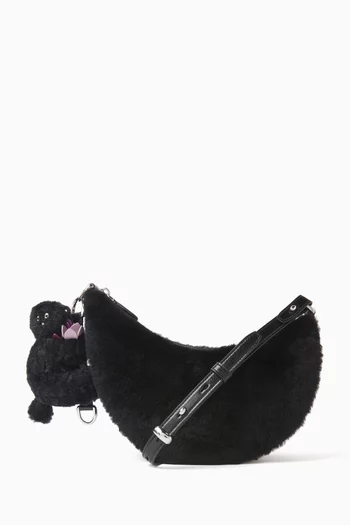 Duo Shearling Crossbody Bag in Leather