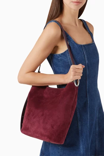 Halo Bucket Bag in Suede