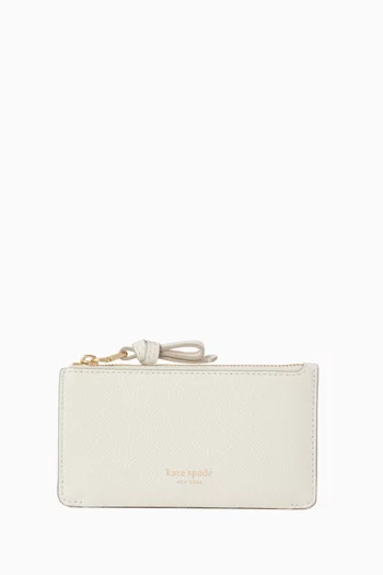 Loop East West Zip Card Case in Leather
