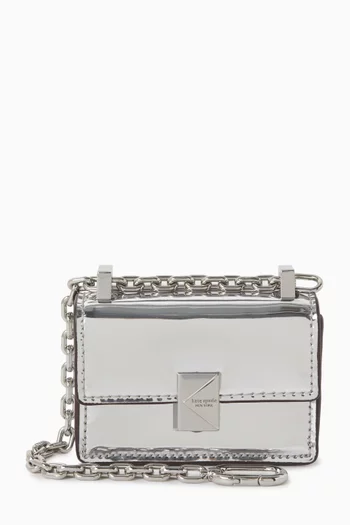 Nano Deco Bag Charm in Metallic Leather