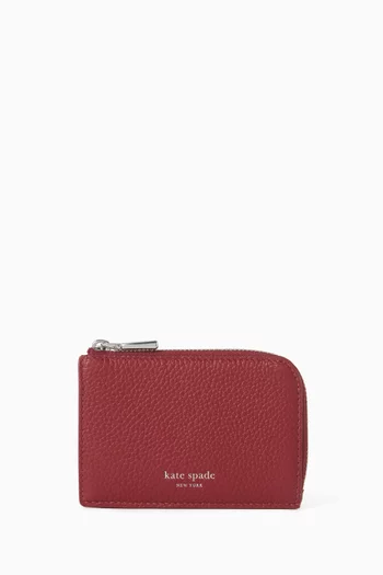 Mini Zip Card Case in Leather
