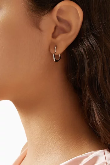 أقراط هاجي أمور معدن مطلي بلون فضي