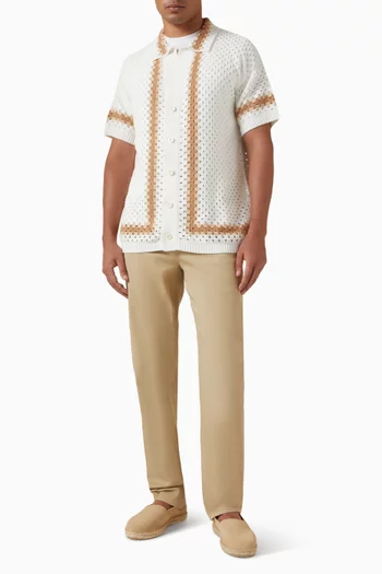 كارديغان بينتو قطن وكروشيه