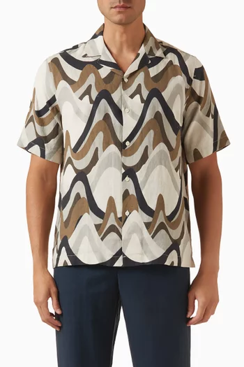 Roberto Montahna Print Shirt in Linen