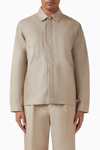 Fontes Overshirt in Herringbone Denim