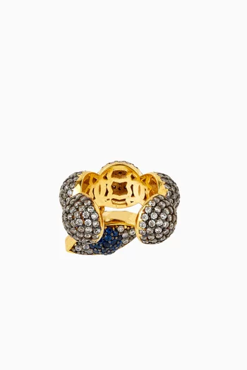 Evil Eye Maharani Left Ear Cuff in 24kt Gold-plated Bronze