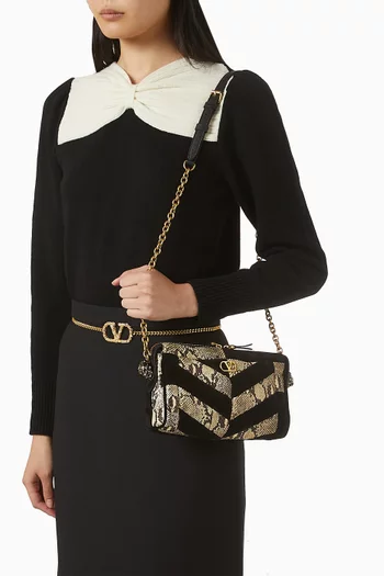 Small Panthea Crossbody Bag in Python & Suede