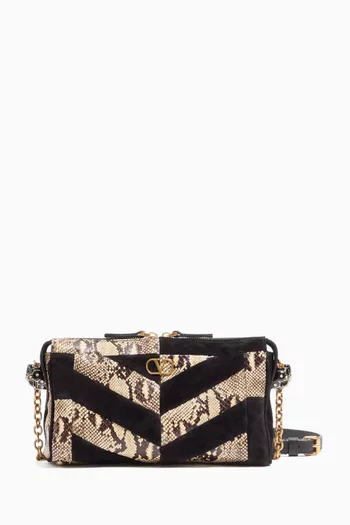 Small Panthea Crossbody Bag in Python & Suede