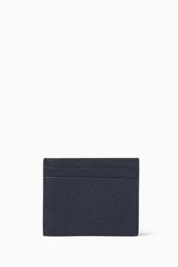 VLogo Signature Card Holder in Grained Calfskin