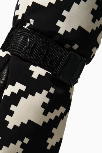 Davos Houndstooth Mitts