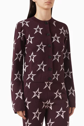 كارديغان شاليه بنسيج صوف مارينو