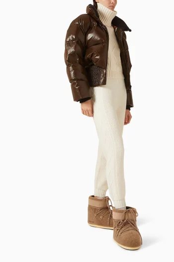 بنطال رياضي مطرز بكريستال صوف مارينو