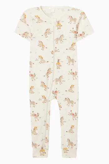 Si Senor Zip Growsuit in Organic Cotton