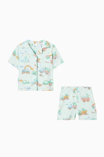 Desert Trucks Button Up Pyjama Set