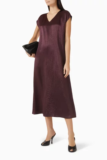V-neck Dress in Satin