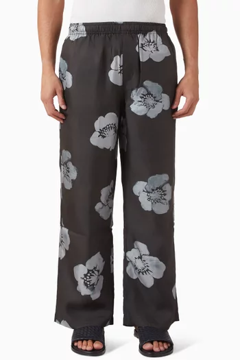 Painted Floral Wide Leg Pants