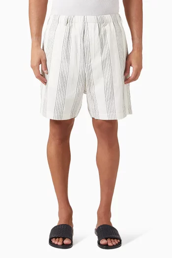 Textured Stripe Resort Shorts in Cotton