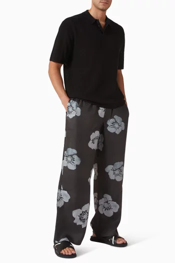 تي شيرت بولو بأزرار بالكامل مزيج قطن