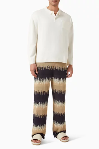 سترة بولو بقصة مربعة مزيج قطن وكشمير