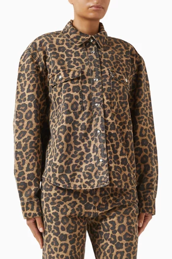 قميص باكستون بنقشة جلد الفهد قطن