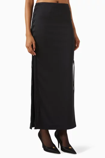 Lace-up Maxi Skirt in Jersey