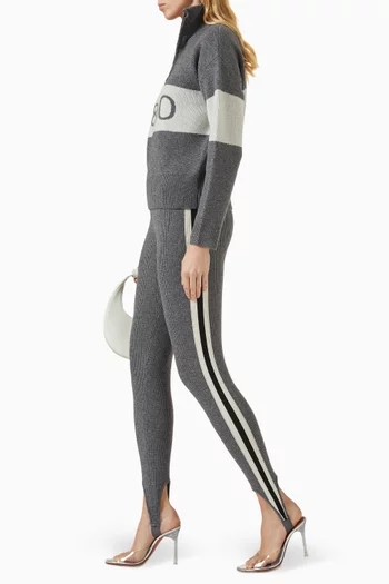 Ski Striped Stirrup Leggings in Knit
