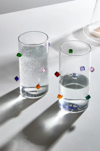 طقم أكواب جويل زجاجية طويلة، قطعتان