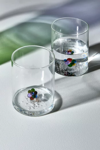 طقم أكواب بلوم زجاج، قطعتان