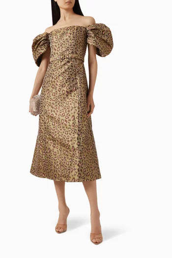 فستان إيلارا مزين بنقشة جلد الفهد