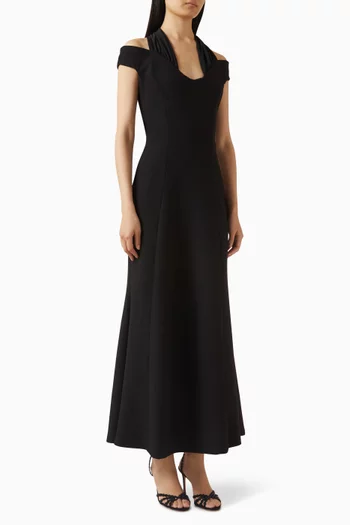 Off-shoulder Dress in Knit Crepe