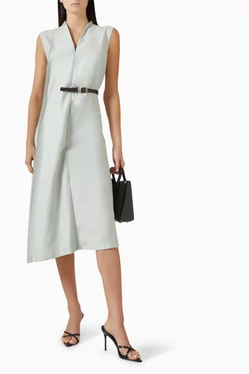 Belt-detail Dress in Tencel Blend